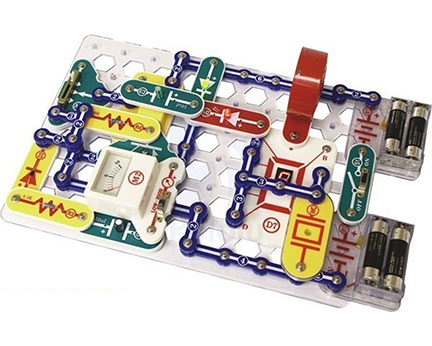 Snap circuits used to teach about electricity. 