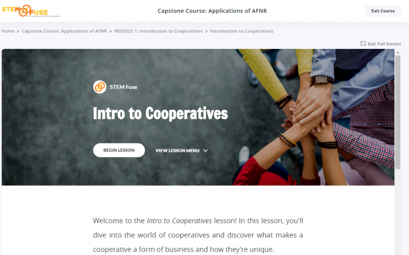 AFNR High School Capstone Course STEM Fuse