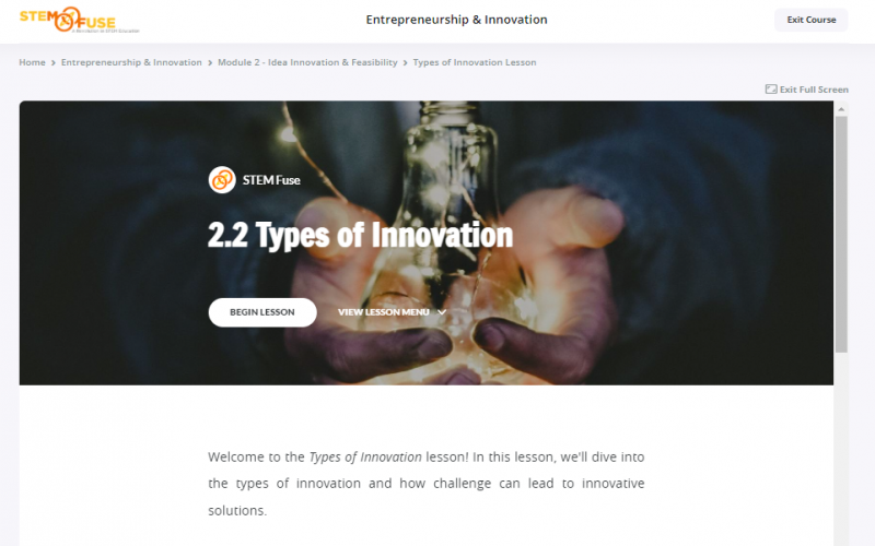 Entrepreneurship & Innovation STEM Fuse